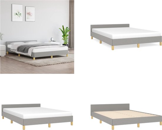 vidaXL Bedframe met hoofdeinde fluweel donkergrijs 180x200 cm, bed, ledikant, tweepersoonsbed, slaapmeubel, bedbodem, bedden, slaapmeubels