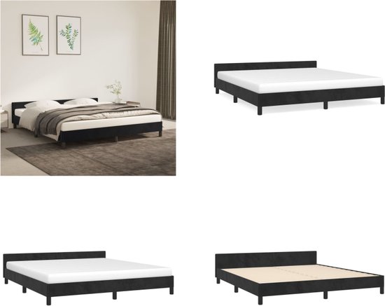 vidaXL Bedframe met hoofdeinde en LED-licht betongri