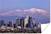 Gebouwen van Los Angeles met bergen Poster 180x120 cm - Foto print op Poster (wanddecoratie woonkamer / slaapkamer) / Noord-Amerika Poster XXL / Groot formaat!
