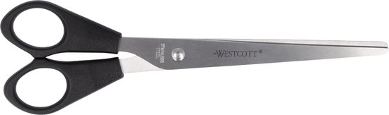 Foto: Westcott kantoorschaar 17 1cm roestvrij stalen bladen zwarte kunststof handgreep linkshandig ac e31172