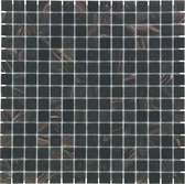The Mosaic Factory Amsterdam mozaïektegel 2x2x0.4cm voor wand en vloer voor binnen en buiten vierkant Glas Zwart / Goud Mix