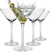 Martini-glazen, set van 4 stuks, 24 cl, onbreekbaar en elegant design, glazenset, cocktailglazen, martiniglazen, longdrinkglazen, feestglazen, barkeeperset, barkeeperset, baraccessoires