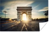 Arc de Triomphe zonsopgang Parijs Poster 60x40 cm - Foto print op Poster (wanddecoratie woonkamer / slaapkamer) / Europa Poster