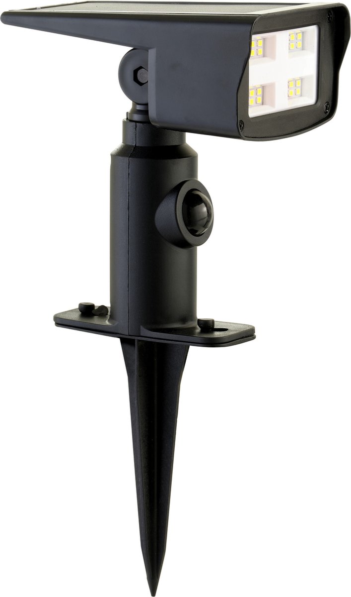 Luxform - Rosario - Security Prikspot - Zwart - 600 Lumen - Werkend op zonne energie - Met bewegingssensor