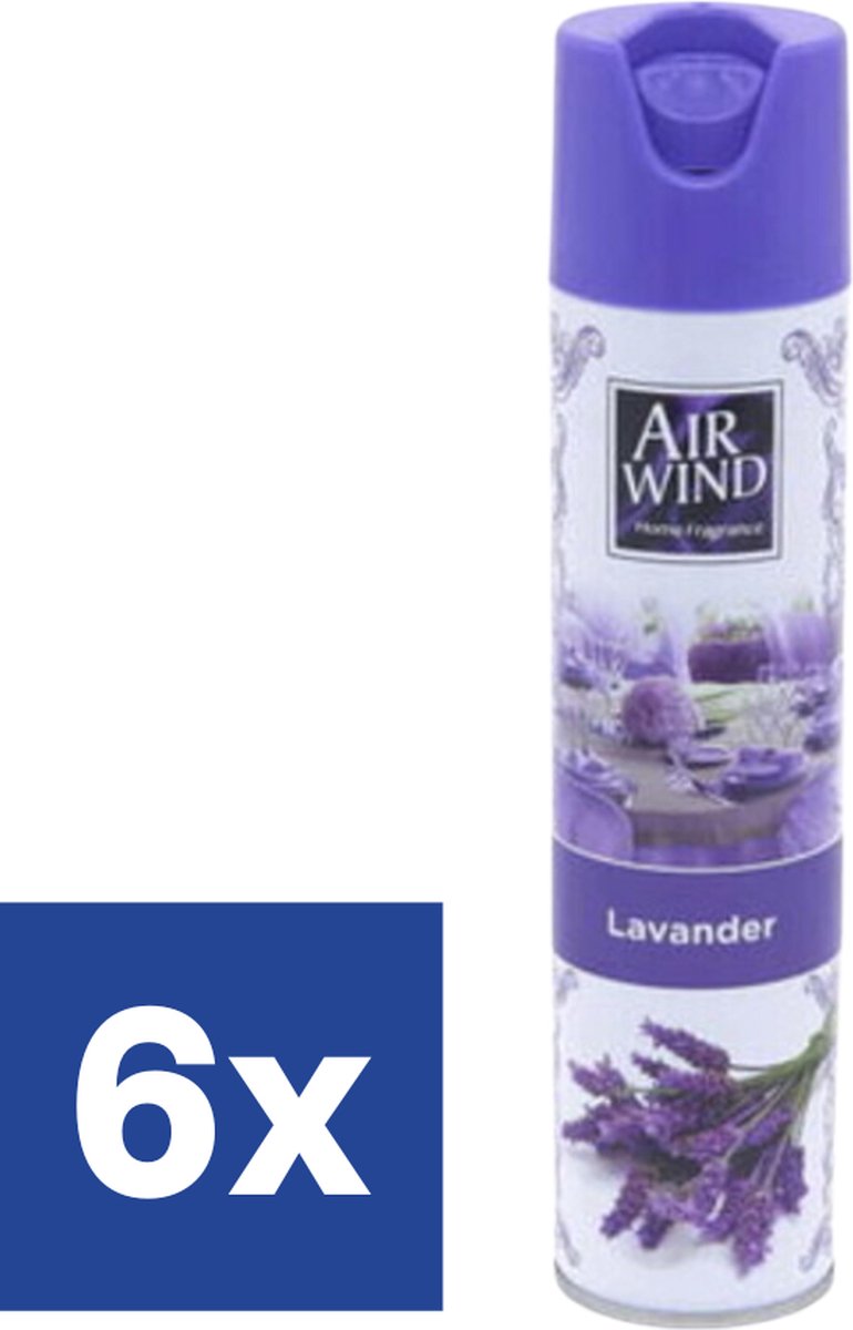 Airwind Luchtverfrisser Spray Lavendel - 6 x 300 ml
