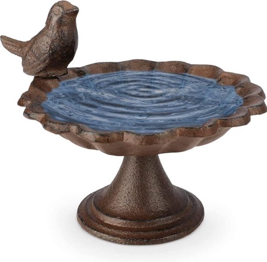 Staande vogeldrinkbak voor in de tuin, vogelvoederdispenser, vogelbad, vogelbad, waterbad, vrijstaand afneembaar, vorstbestendig, winterbestendig, voor vogels, voor tuin, achtertuin