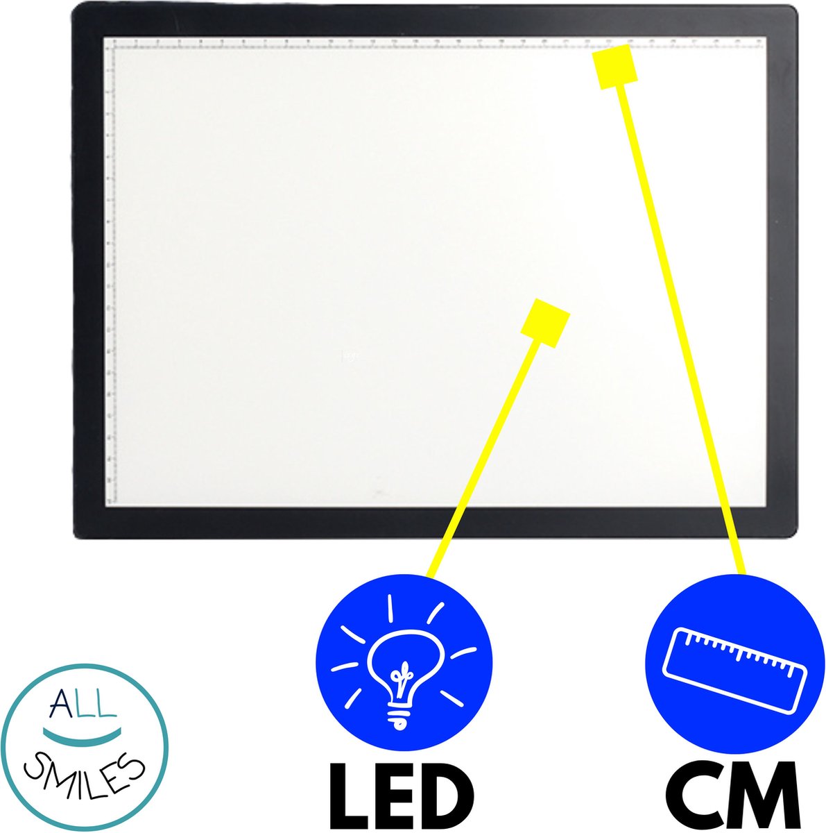 A4 Lightpad Lichtbak Diamond Painting Volwassenen | USB Dimbaar | All Smiles Premium XL Tekenbord | Tekenen Schetsen Hobby — afbeelding 12