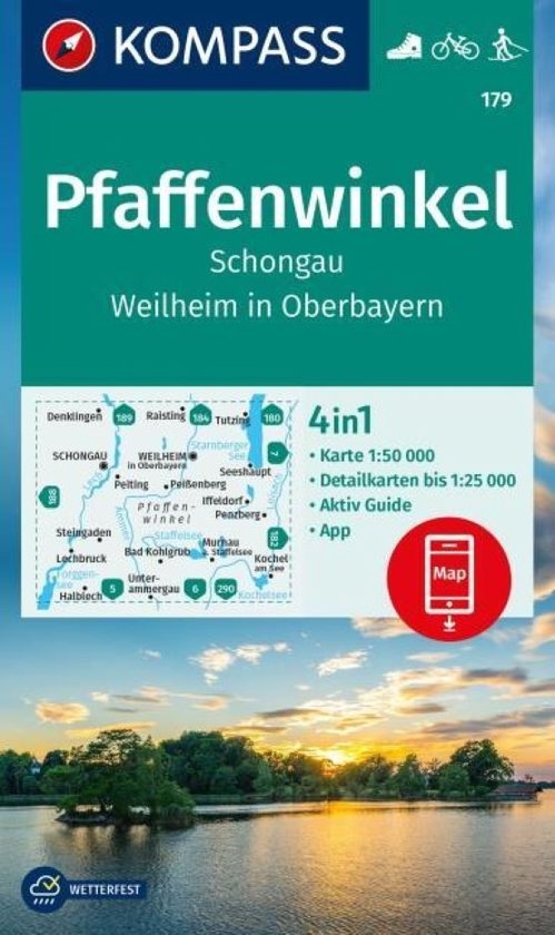 KOMPASS Wanderkarte 179 Pfaffenwinkel, Schongau, Weilheim i. ... - cover