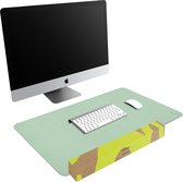 iMoshion Bureau Onderlegger - 90 x 45 cm - Hoogwaardig kunstleer - Bureau Accessoires - Bureau Organizer - Antislip Muismat XXL - Inclusief draagriem - Groen