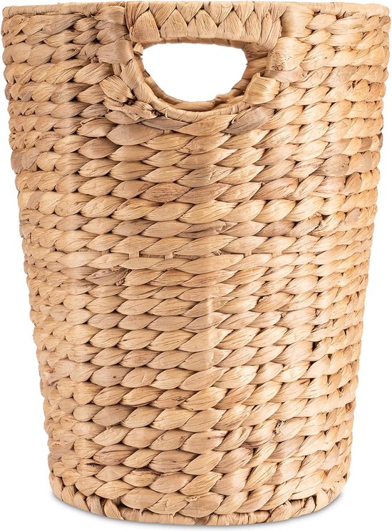 YheenLf Opbergmand, set van 3 gevlochten opbergmanden, gevlochten opbergmand voor slaapkamer, badkamer, stapelbare plankmanden, mooie baskets, waterhyacint