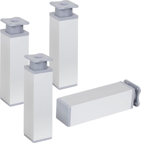 4 x verstelbare meubelpoten van metaal, veelzijdig inzetbare poten voor meubels, bank, kast, tafel, verschillende maten (9,5 cm