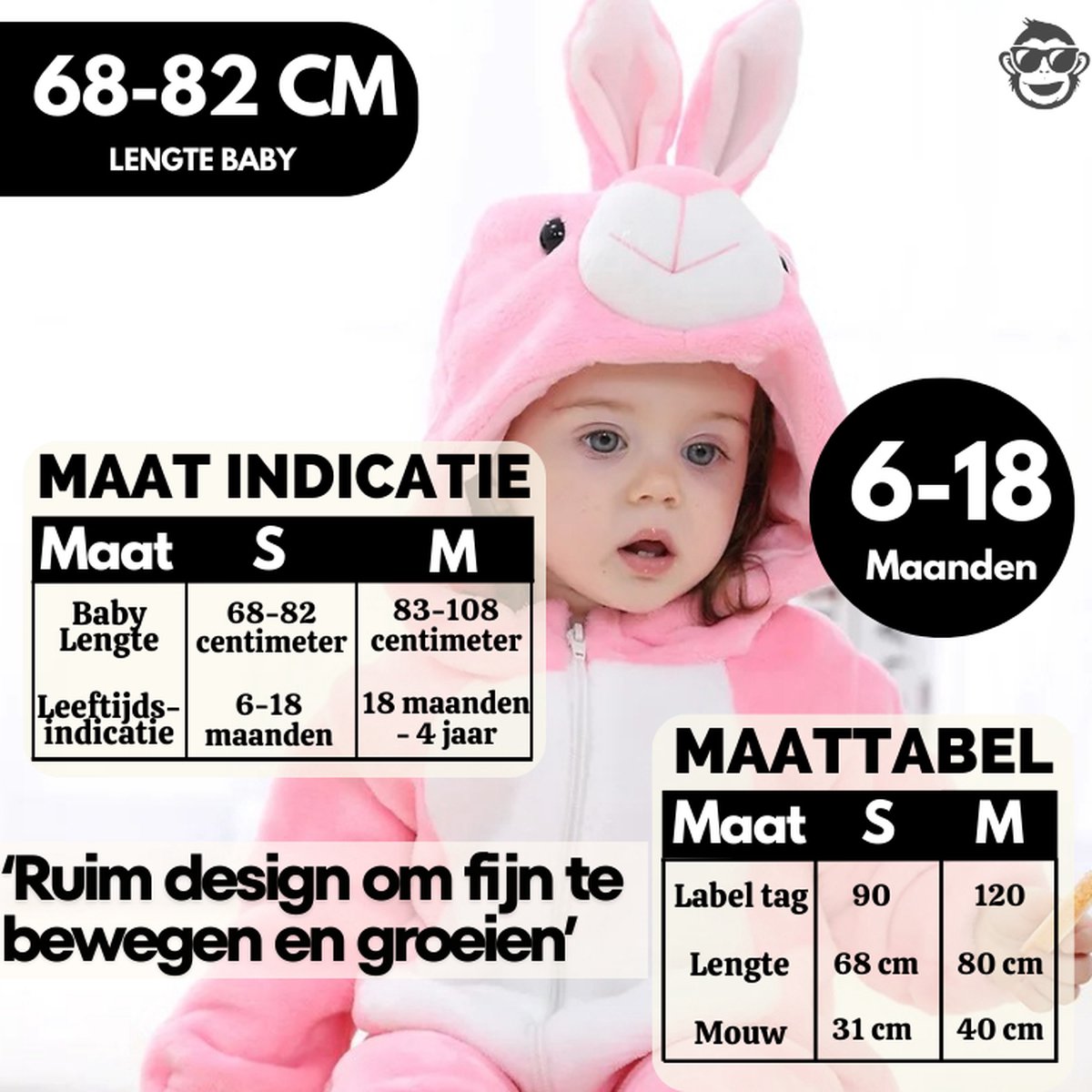 BoefieBoef Dieren Onesie Pyjama 6 maanden