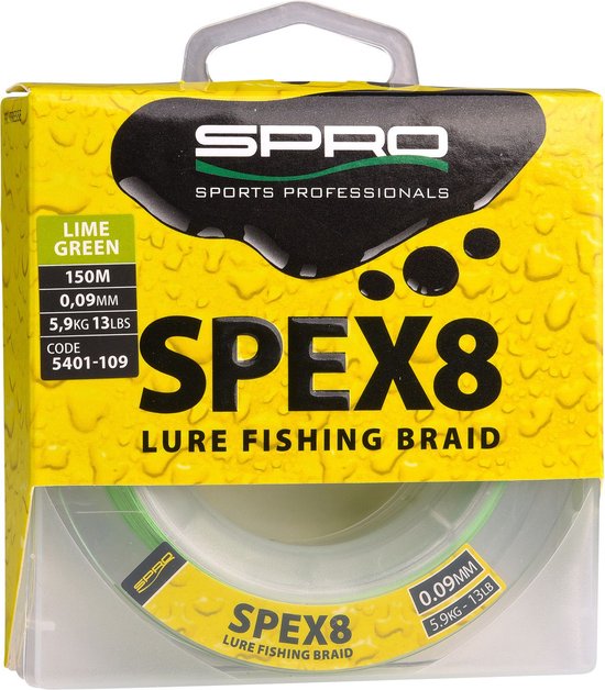 SPRO - Lijn gevlochten SPEX8 Braid Lime Green - 150m - SPRO van Spro — afbeelding 2