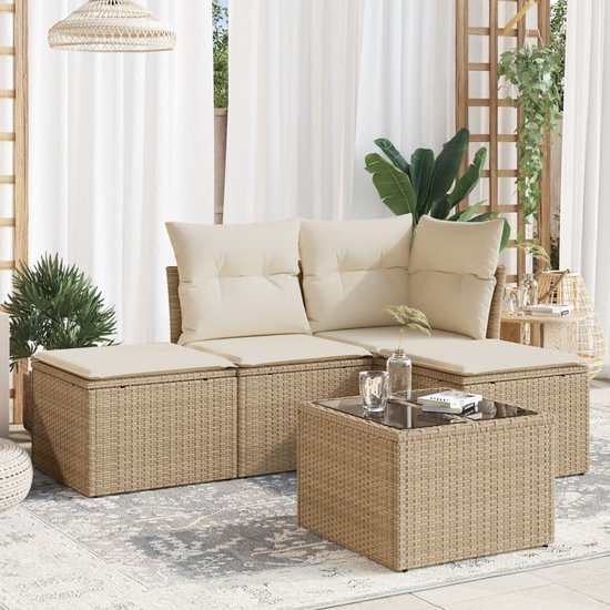 vidaXL-5-delige-Loungeset-met-kussens-poly-rattan-beige