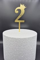 Taarttopper - Cijfer Large (17 cm) - twee - 2 - Taartdecoratie - Cake Topper - getal - voor leeftijd: 12 / 20 / 21 / 22 / 23 / 24 / 25 / 26 / 27 / 28 / 29 / 32 / 42 / 52 / 62 / 71 / 82 / 92