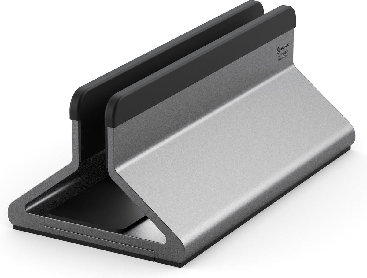 Alogic Bolt Verstelbaar Verticale Stand – Verstelbare Klemmen voor Diverse Laptops – Siliconen Pads tegen Krassen en Uitglijden – Gemaakt van Duurzaam Aluminiumlegering - Grijs