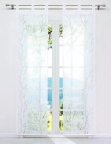 Schuifgordijnen, Burnout-paneelgordijnen, set van 2 gordijnen met lussen, transparant gordijn, wit #3, B x H 57 x 225 cm, 2 stuks