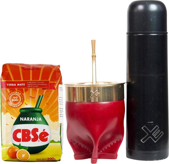 EquisMate Gold - Yerba Mate Cimarron Cup - Sinaasappel - Thermofles - Bombilla