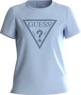 Guess SS CN Vintage Logo Stones Tee Dames T-Shirt - Arctic Sky - Maat L