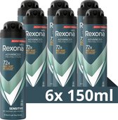 Rexona Men Advanced Protection Anti-Transpirant Deodorant Spray - Sensitive - met Body Heat Activated Technologie - 6 x 150 ml