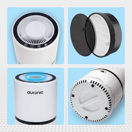 Auronic Luchtreiniger - 12 m² - Air Purifier met HEPA Filter - Verwijdert 99,97% - 25W - 3 Standen - Wit