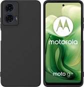 Casemania Coque pour Motorola Moto G24 - Zwart - Coque Arrière en Siliconen