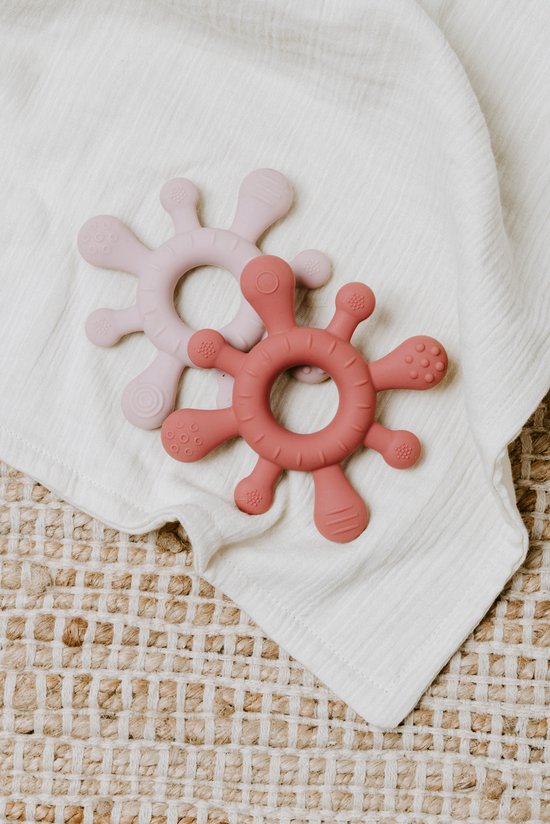 Baby's Only Siliconen baby bijtring - Bijtspeeltje blossom - Stonegreen - Baby cadeau van Baby's Only — afbeelding 2