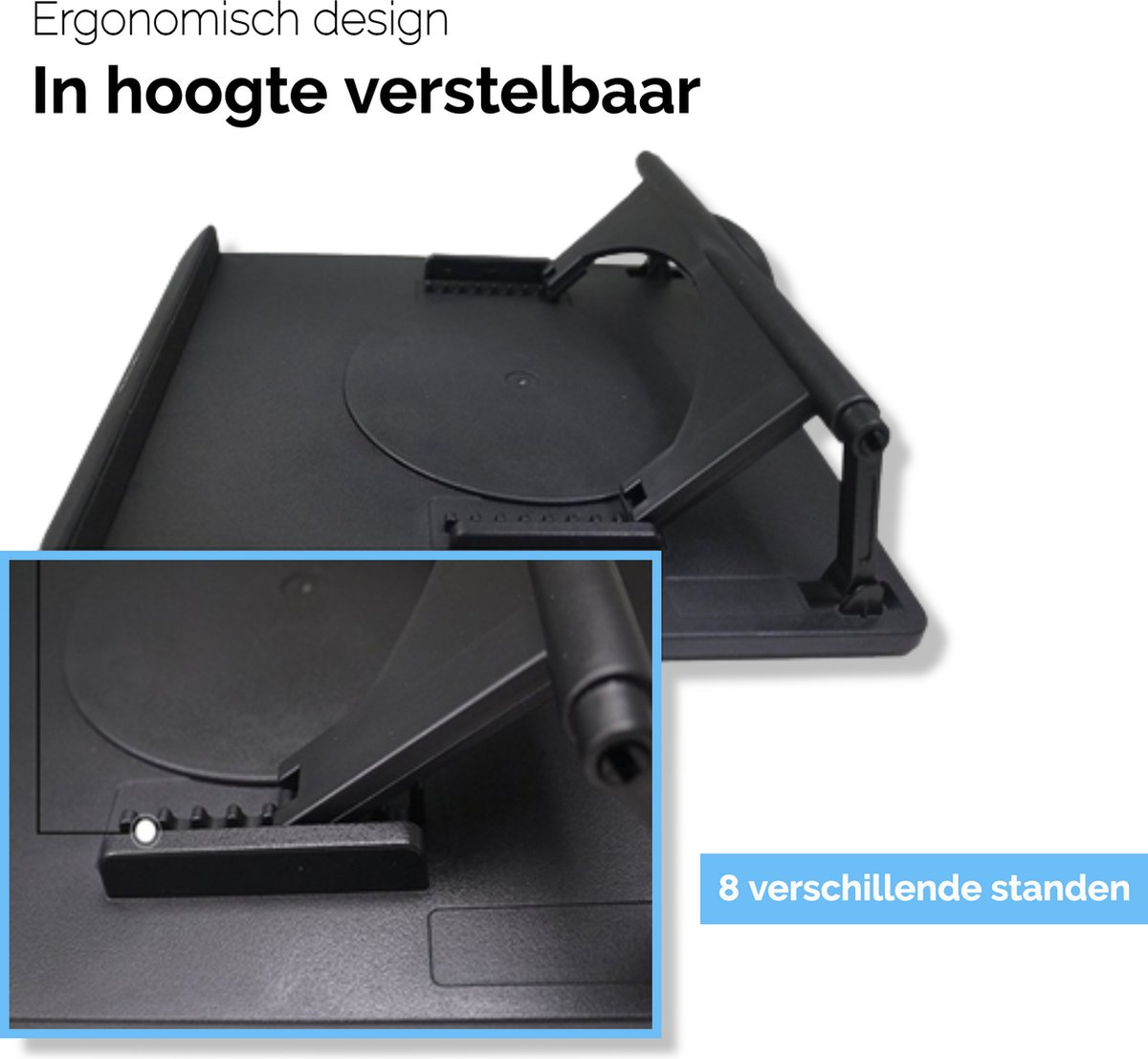 Verticale laptopstandaard verstelbaar zwart kopen? Bij