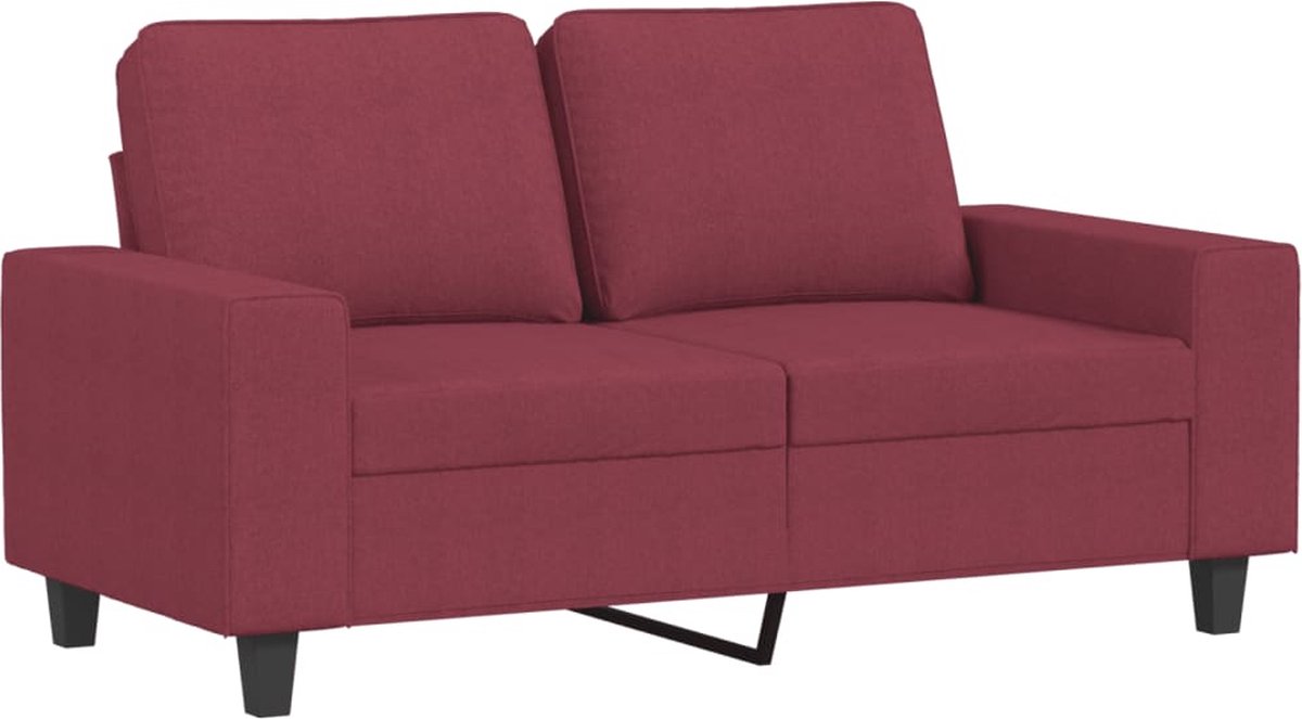 vidaXL Tweezitsbank - 120 - cm - stof - wijnrood