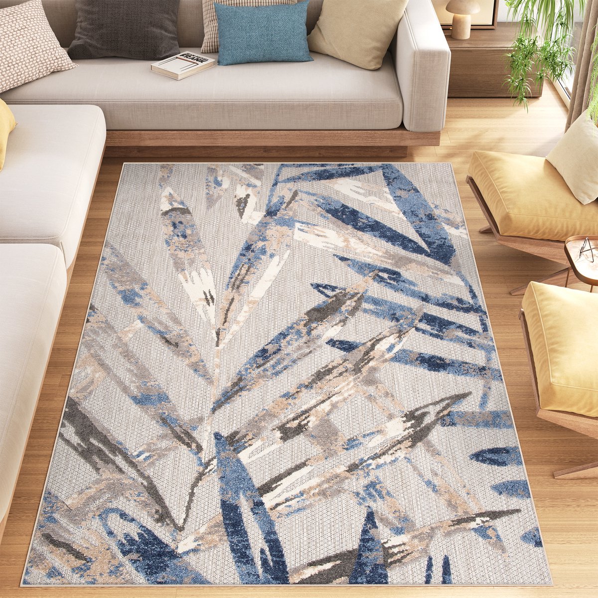 Tapiso Patio Indoor Tapijt Tuintapijt Vloerkleed Outdoor Indoor Maat- 200x300 Grijs Blauw 6