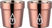 Dubbelwandige Koffiebeker - 2 STUKS - Motivai® - Rosé - 175 ML - Dikwandige Drinkbeker - Theekopje - Koffiekopje - Feestje of Kamperen - Onbreekbaar & Herbruikbaar - Vaatwasmachinebestendig