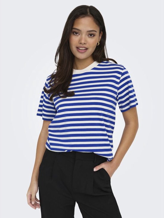 Only Onllivina S/s Stripe Tee Surf The Web Stripe WIT XL