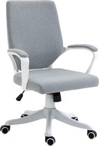 Bol.com Vinsetto Kantoorstoel draaistoel in hoogte verstelbaar dikke bekleding polyester beige + wit 921-536 aanbieding