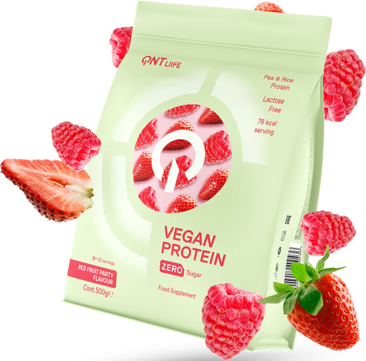 Goedkoopste QNT Vegan Protein Zero Sugar Red Fruit Party 500 gram