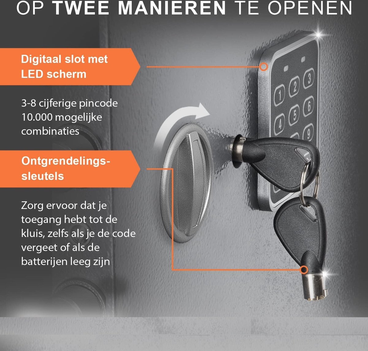 Biometrische Kluis XL - 2-in-1 Digitaal Toetsenbord en Vingerafdruk Kluis - Privékluis Biometrische Kluis XL - 2-in-1 Digitaal Toetsenbord en Vingerafdruk Kluis - Privékluis