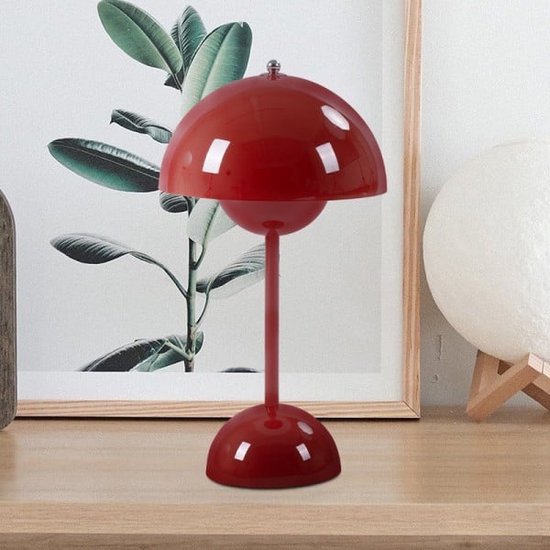 Decor Lola - Flowerpot lamp - Rood - Designer Lamp - LED-lamp - Metaal