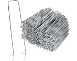 Grondankers 1000 Stuks - 15x2.5cm - Roestwerend grondanker gegalvaniseerd staal - Ø2.8mm - Onkruidvlies - voor het bevestigen van worteldoek, tuinvlies, schutting, kunstgras, folies - stabiel U-vormig grondanker