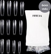 YUBBI Transparante Nagel Tips - 600 stuks - Coffin Shape - Nagel Verlenging – Nageltips voor Gel en Acrylnagels - Kunstnagels - Nepnagels - 12 maten