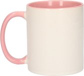 2x Tasses blanches avec blanc rose pâle - tasse à café non imprimée