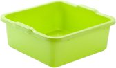 Set de 2x bol/lave-vaisselle en plastique carré 11 litres vert - Dimensions 36 x 35 x 13 cm
