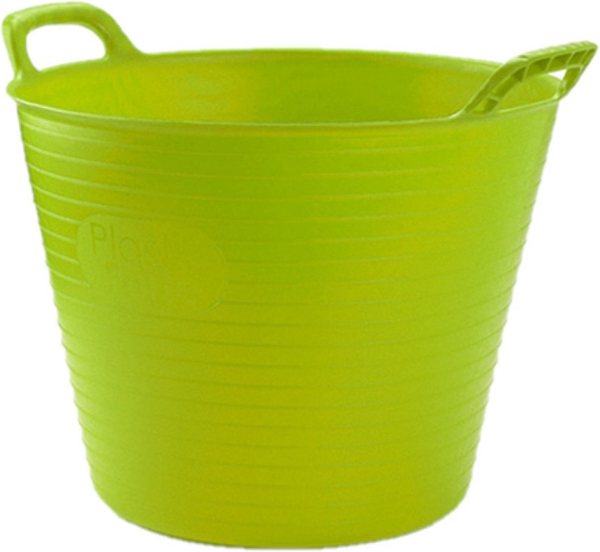 Goedkoopste Plasticforte flexibele emmer/kuip - 2x - groen - kunststof - rond - 25 liter - 42 x 38 x 33 cm - wasmanden - tuinafval - speelgoed