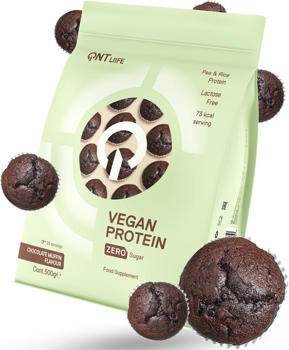 Goedkoopste QNT Vegan Protein Zero Sugar Chocolate Muffin 500 gram