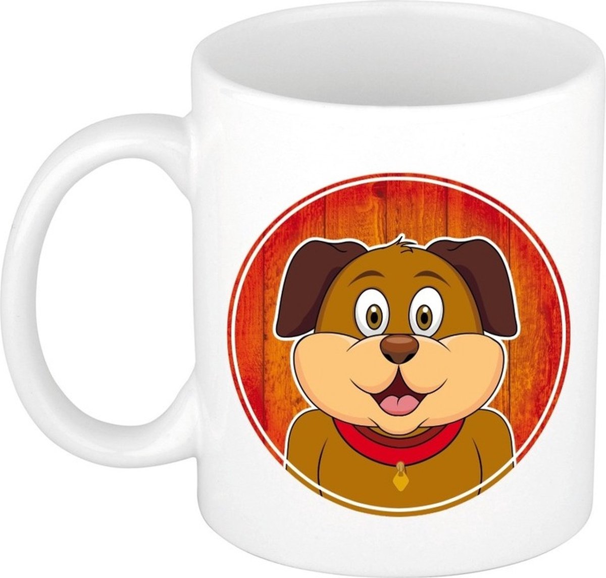 Hond mok - wit - keramiek - 300 ml - kinder beker hond