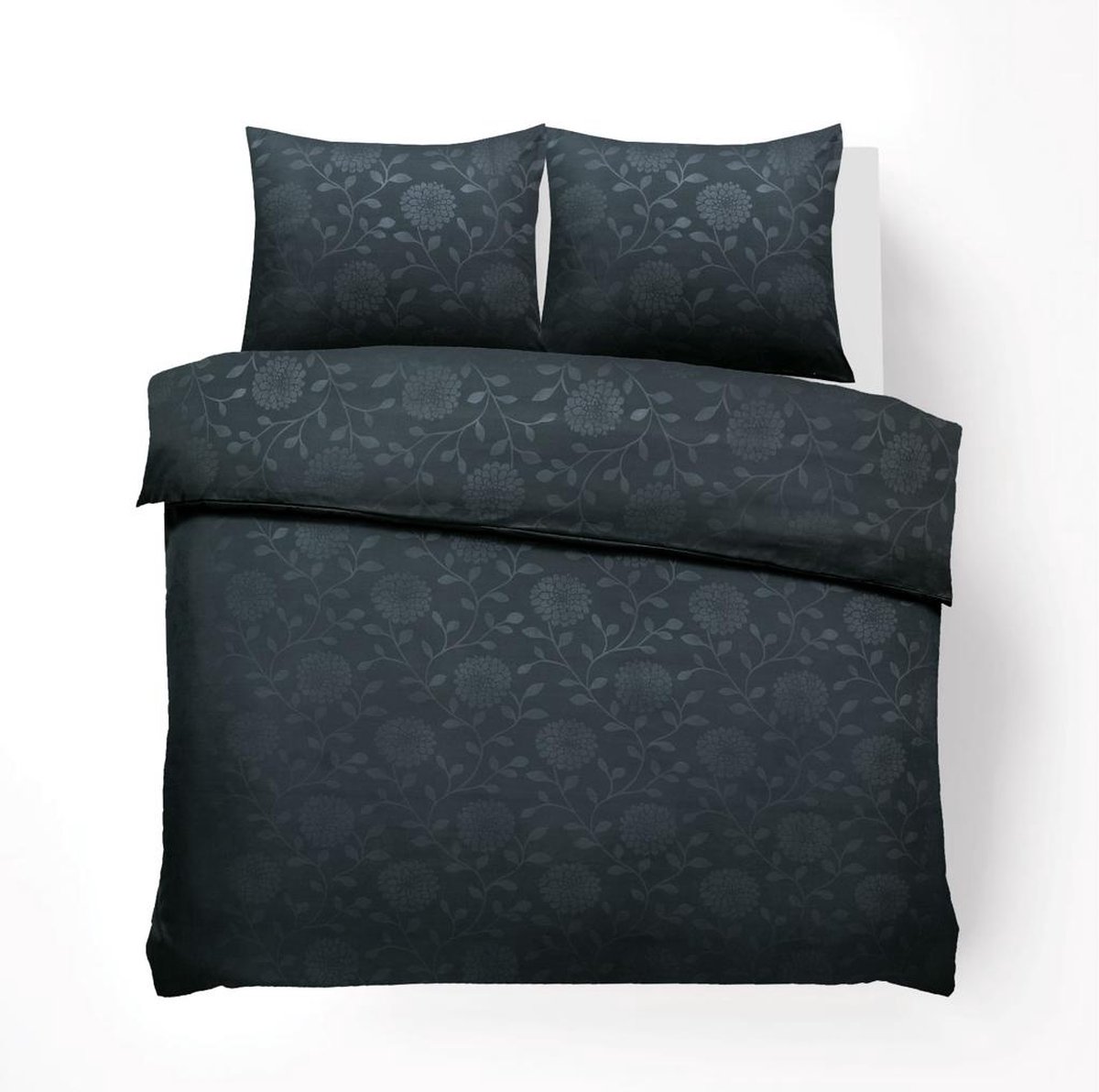 Husch Dekbedovertrek - Embossed Flower - 240x200/220 - Antraciet