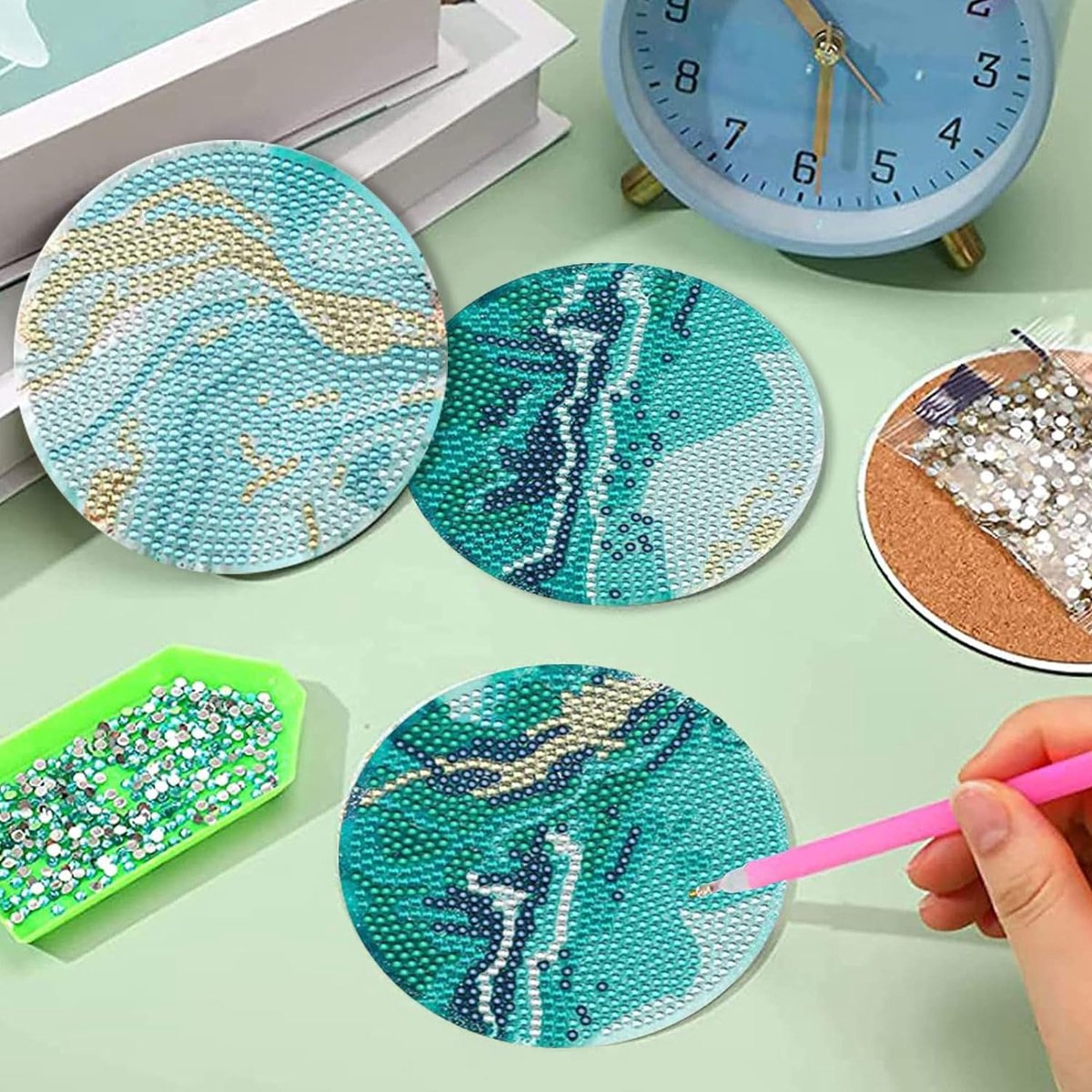 Diamond Painting Diamant Dessous De Verre Animaux Peinture Paysage Kit Complet Adulte Tableau