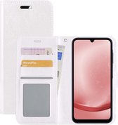 Hoes Geschikt voor Samsung A25 Hoesje Book Case Hoes Flip Cover Wallet Bookcase - Wit