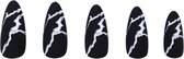 Boozyshop ® Nepnagels Marble Black - Plaknagels Zwart - 24 Stuks - Kunstnagels - Press On Nails - Manicure - Nail Art - Plaknagels met Lijm - French Nails
