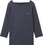 TOM TAILOR T-shirt boat neck stripe Dames T-shirt - Maat XXL