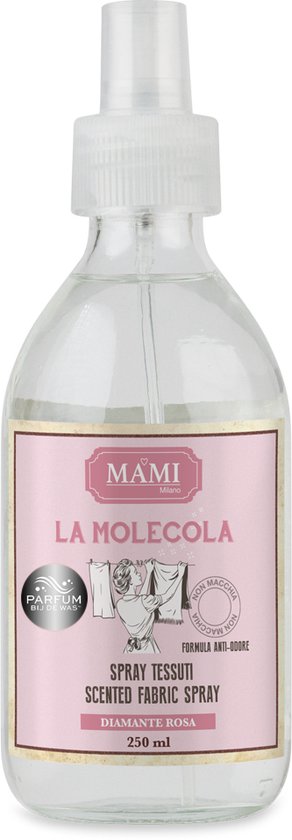 Mami Milano® textielspray Diamante Rosa 250 ml - zelfde geuren als de Parfum bij de was - Wasparfum - neutraliseert nare geuren