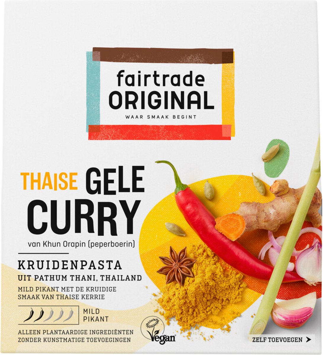 Fairtrade Original Kruidenpasta Gele Curry - 3 x 70 gr - Voordeelverpakking